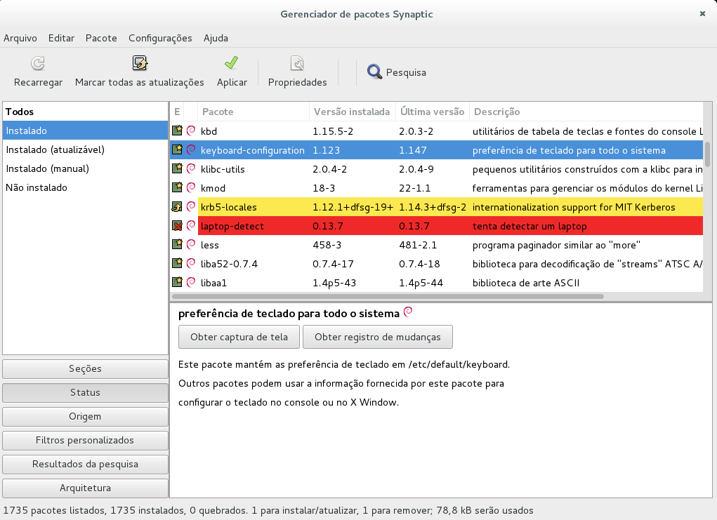 gerenciador de pacotes synaptic